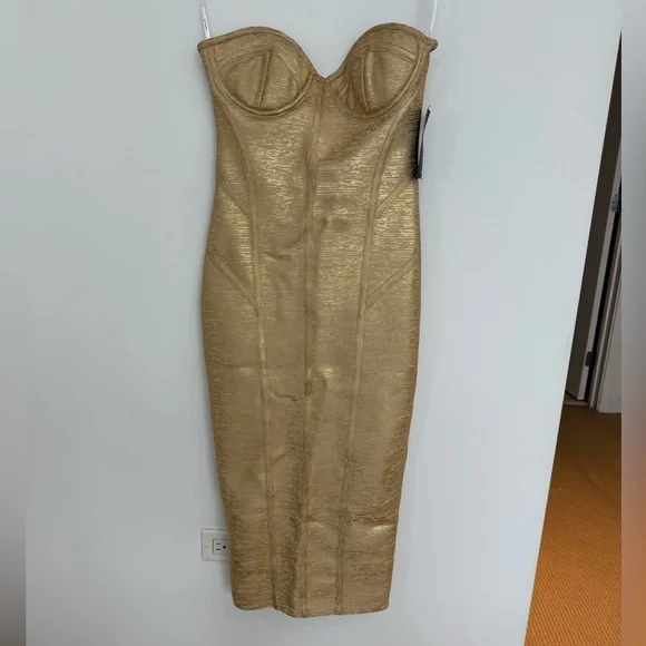 NWT Retrofete Charlize Coated Knit Dress size M - Picture 6 of 7